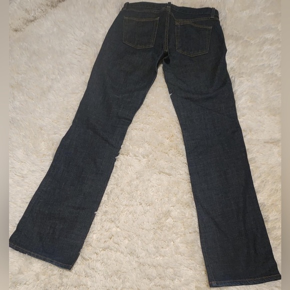 J. CREW Darkwash Lowrise Some Stretch Bootcut Size 28Rx32 Denim Blue Jeans EUC - Picture 2 of 7